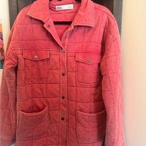 BKE Quilted Utility Jacket in Dusty Rose